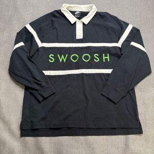 Nike Swoosh Rugby Shirt Men’s XL Navy Polo Long Sleeve CV0169-011